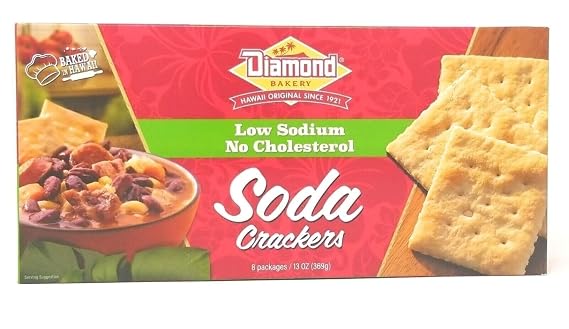 Low Sodium Hawaiian Soda Crackers, No Cholesterol (13oz) by Diamond Bakery