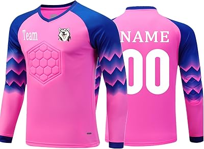 Custom Goalkeeper Jersey for AdultKids Goalie Jersey Soccer Personalized Long Sleeve Goalkeeper Uniform with Name Team Logo