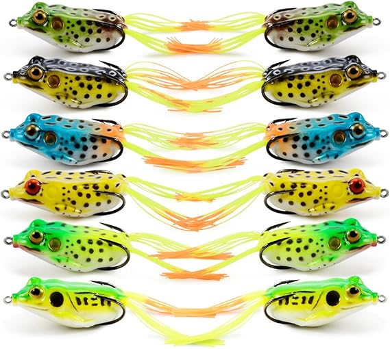 Supertrip Topwater Frog Crankbait Tackle Crank Bait Bass Lures | Soft Swimbait Lures Crankbaits Baits Hard Bait Fishing Lures(Multicolors)
