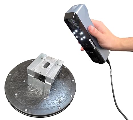 EINSTAR Portable Handheld 3D Scanner with Turntable and 14 FPS | 14 FPS Capture, 980K Points/s, 3 Infrared VCSEL Projectors, 0.13 mm Precision, Feature Hybrid Texture Global Alignment