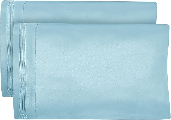Dreamcare King Pillow Cases Set of 2 - Double Brushed 1500 Luxury Series Microfiber - Envelope Closure, Wrinkle- Free, Cooling Pillow Cases - King Size Pillow Cases Set of 2 (20 x 40, Light Blue)