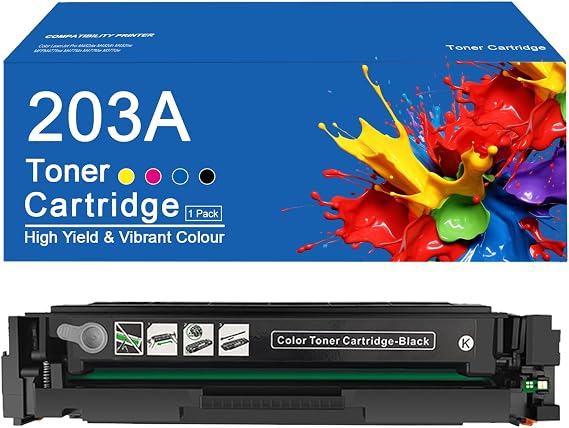 203A Toner Cartridge Compatible for HP 203A CF540A Black Toner Cartridges Work for HP Pro M254dw M254nw M280nw M281fdw M281fdn Printer