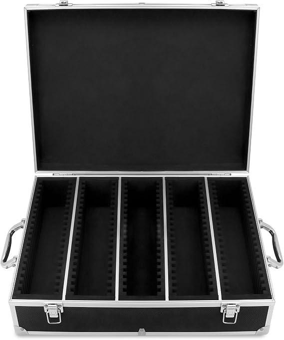 QWORK Coin Storage Box, 100 Graded Coin Slab Case, Trading Card Storage Box for PCGS, NGC & More, Coin Holder Display Case, Coin Collection Supplies, Black