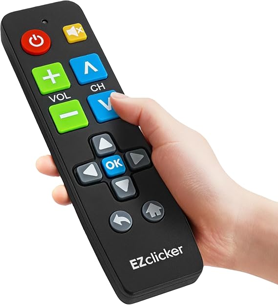 EZclicker TV Remote for Sony TVs Only, Big Button, Easy to Use (Black) | Simplified, Great for Seniors (2xAAA Batteries not Included)