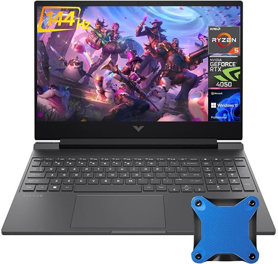 HP Victus 15.6 Ryzen 5 RTX 4050 Premium Gaming Laptop, 15.6" FHD 144Hz, AMD Ryzen 5 8645HS (Beats Intel i7-1355U), NVIDIA GeForce RTX 4050, 64GB RAM, 1TB SSD, W11P, with 512GB External SSD Bundle