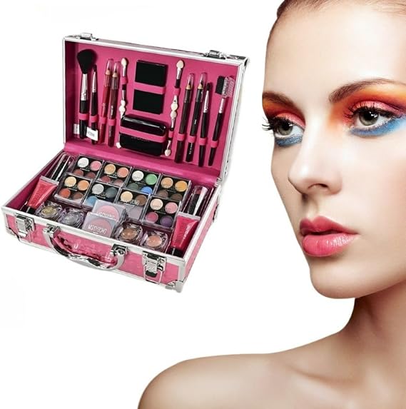 MISSYOUNG Full Beauty Makeup Cosmetic Set, 56 Piece Makeup Supplies, Makeup Set, Makeup Kit, Long Lasting, Lipstick/Eye Shadow Palette/Mascara/Eye Shadow Brushes, Full Beauty Makeup Set, Beginner, Popular Cosmetics Set with Mobile Case, Compact, New Year, Birthday, Celebration Day Gift
