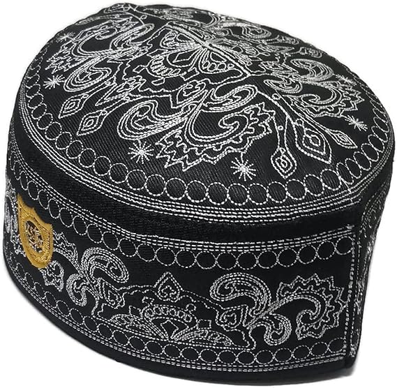 Muslim Kufi Hat for Men ALW011 Islam Prayer Skull Cap Unique Design Topi Ramadan Eid Gift