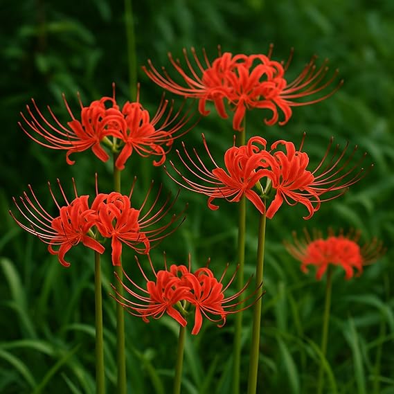 Red Spider Lily Bulbs for Planting (Lycoris Radiata) Fall Blooming Perennial (5 Bulbs)
