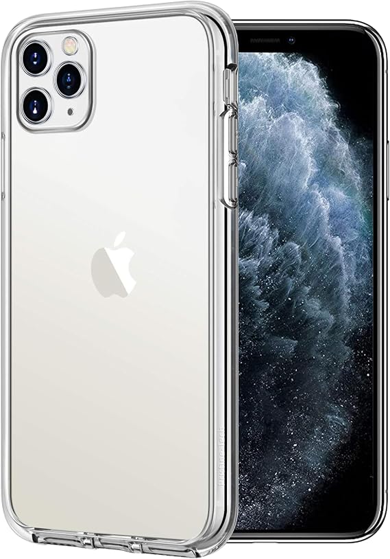 Case for iPhone 11 Pro Max Clear Phone Cover, Shock-Absorption, Transparent, Soft Silicone TPU Phone Basic Case, Compatible with Wireless Charging