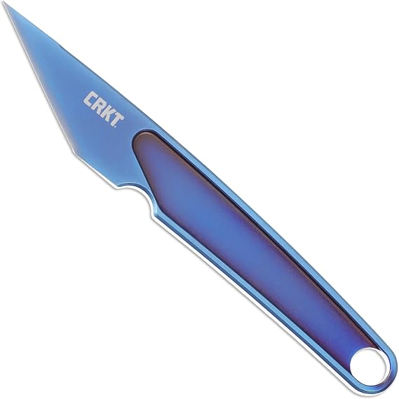 CRKT HangTi Everyday Carry Fixed Blade Knife with Sheath, Blue, 7065
