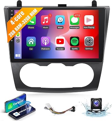 Car Radio for Nissan Altima 2008 2009 2010 2011 2012 Wireless Apple CarPlay Android Auto, Leadfan 9 Inch Touch Screen for Altima Android Head Unit BT WiFi GPS Navi FM Mirror Link SWC Rear Camera