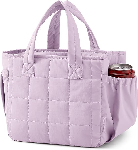 BAGSMART Lunch Bag Women Small Cute Quilted Insulated Leakproof Lightweight