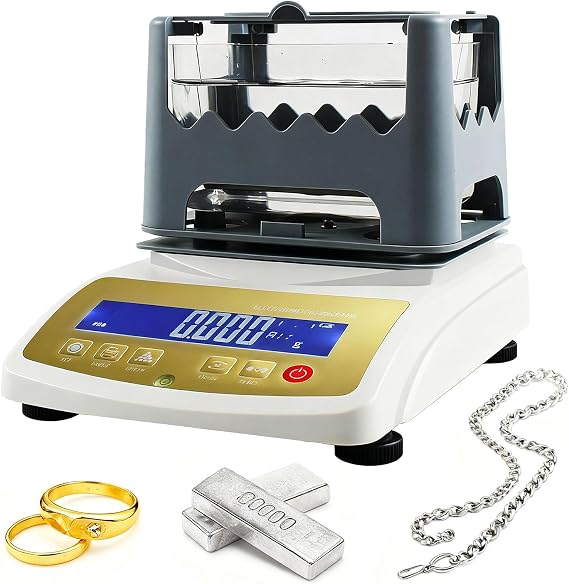 Upgraded Gold and Silver Tester, Portable Digital Purity Meter with LCD Display, Non-Destructive Testing Kit for Jewelry, Coins, Pawn Shops & Auctions MDJ-300K