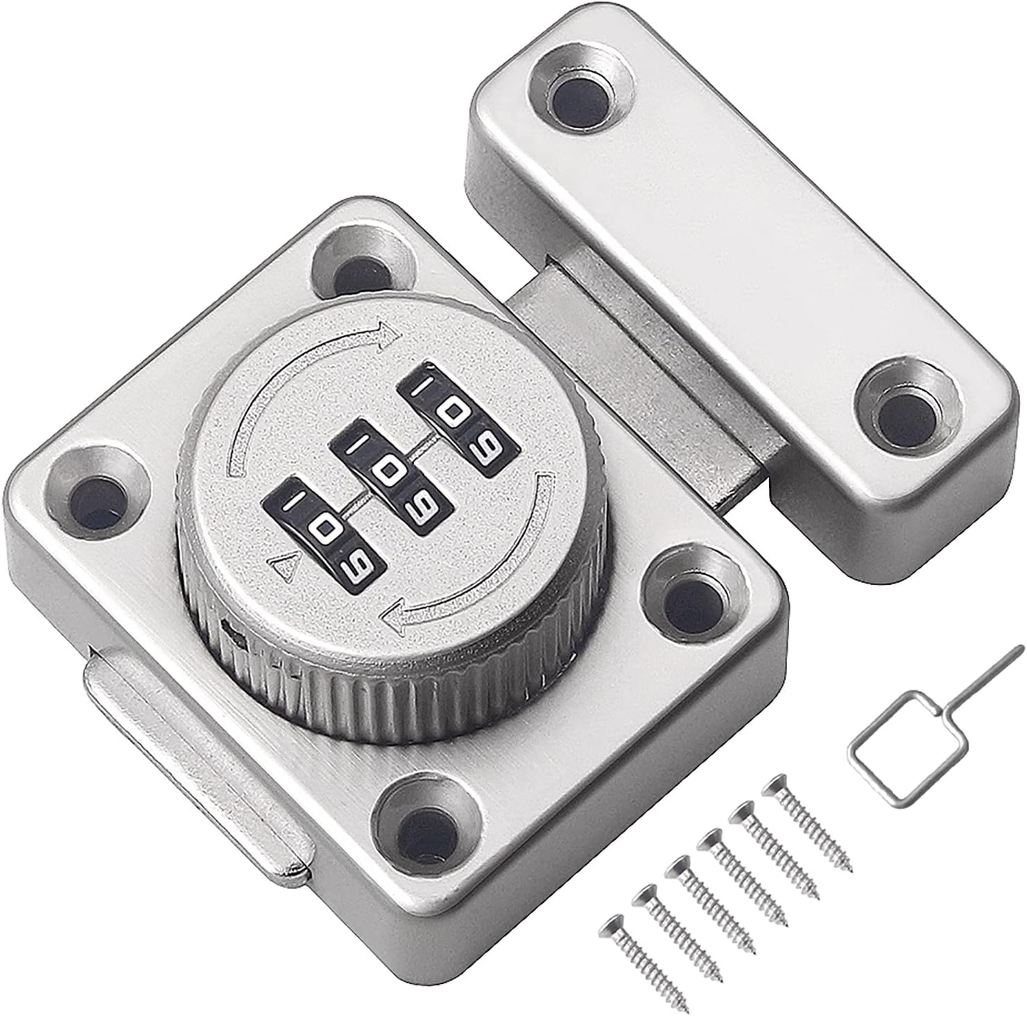 GEMASP Mechanical Keyless Cabinet Lock, Security Rotary Drawers Lock Password Lock, Combination Latch Files Cabinet Lock for Office, Cabinets, Mailboxes, Pet Doors