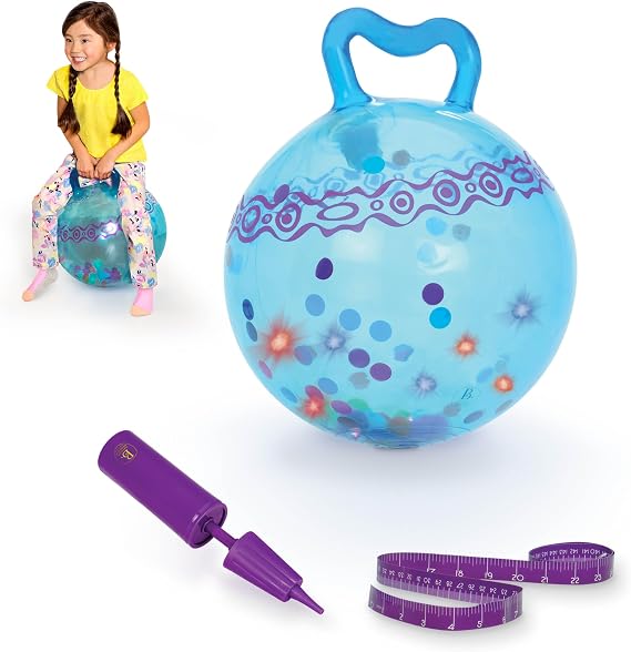 B. toys Hop n' Glow Hopper Ball, Light-Up Bouncy Ball with Handle, Activity