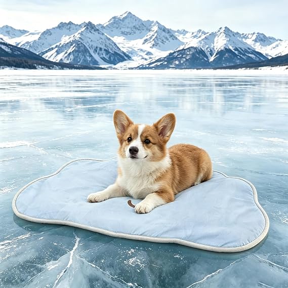 RIOGOO Dog Cooling Mat,Washable Cool Mat for Dogs,Self Cooling Pads for Dogs Cats,Cool Fabric & Internal Cooling Pad (Medium, Cloud Style)