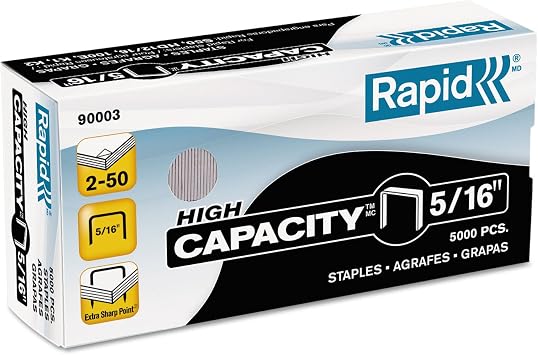 Rapid High Capacity Staples, 5/16-Inch, 5,000 Per Box 90003
