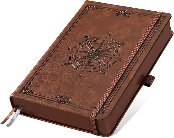 A5 Lined Journal Notebook, 320 Pages, Hardcover, Brown