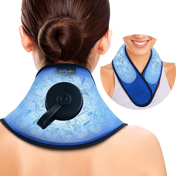 Hilph Refillable Neck Ice Pack, Wearable Neck Ice Bag, 2 Hours Long Lasting