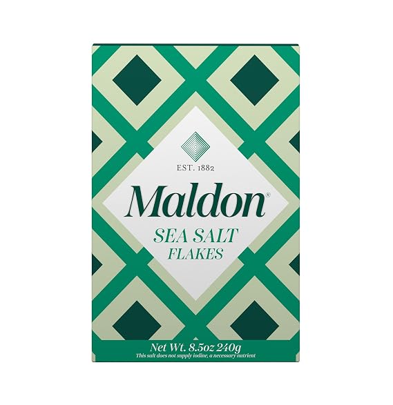 Maldon Salt, Sea Salt Flakes, 8.5 oz (240 g), Kosher, Natural, Handcrafted, Gourmet, Pyramid Crystals