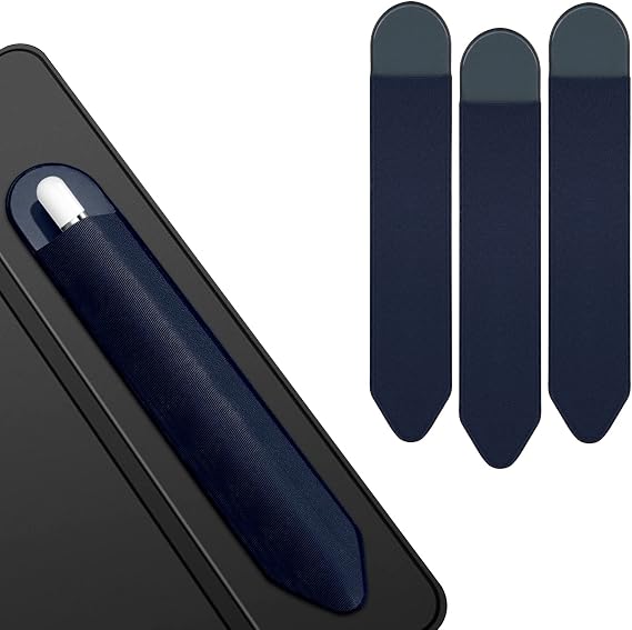 Apple Pencil Holder, 3 Pack Pen Sleeve for Apple Pencil 1st 2nd Generation Case, Elastic Stylus Pocket (Navy)