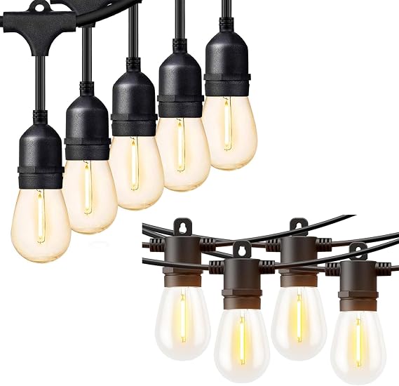 Svater Outdoor String Lights LED 100 FT, Patio Globe Lights, Waterproof Dimmable Outside Hanging Light for Backyard Bistro Cafe Porch Party Decor, 2700K Warm White