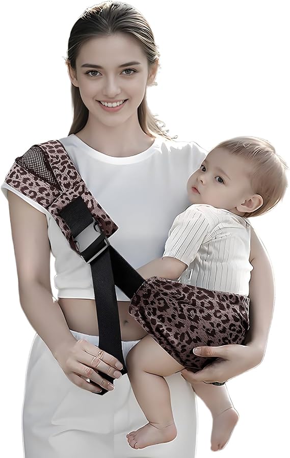 Baby Wrap Carrier, Baby Wrap Carrier with Adjustable Shoulder Straps Cozy and Lightweight, for Hands-Free Parenting Enhanced Lumbar Support, for Newborns to Toddlers for 1-2 Year Old(Leopard Pink)