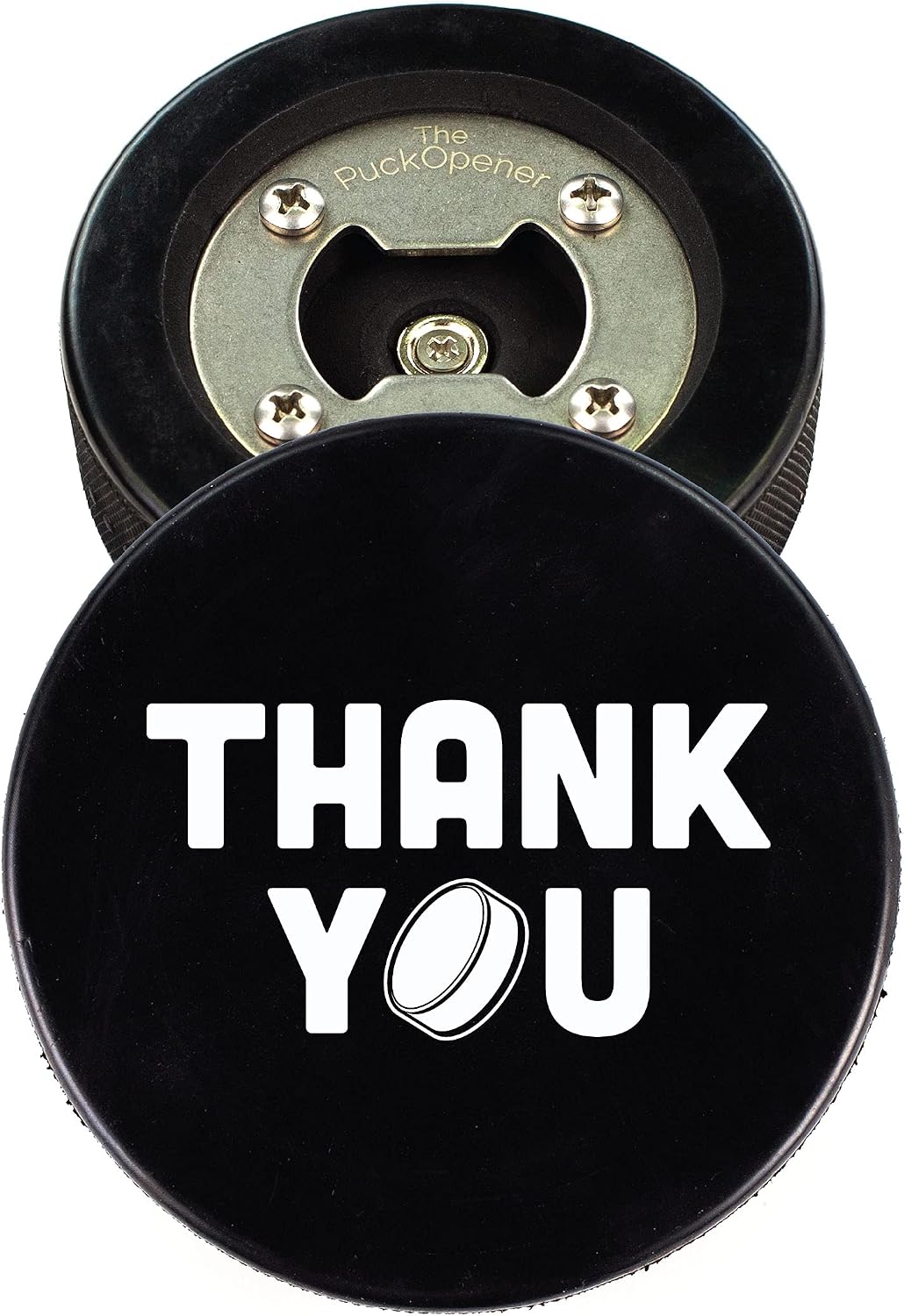 Hockey Puck Bottle Opener - Official Size - Personalized Coach Gift - Real Hockey Puck - Made in USA