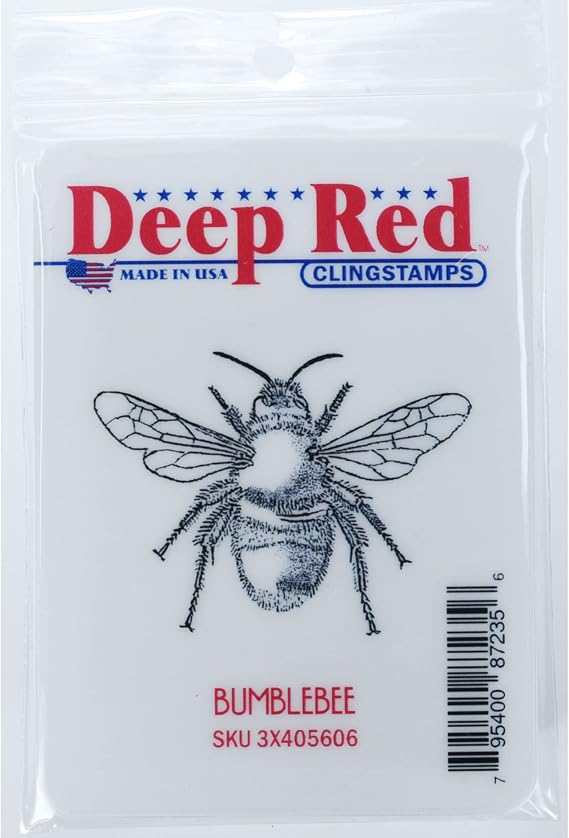 Deep Red Stamps Bumblebee Rubber Cling Stamp 2.1 x 1.7 inches