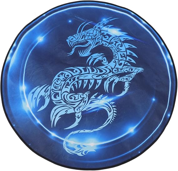 Thick Non-slip Electric Drum Mat 1.2m Blue Pattern Drum Rug with Shock Absorption and Noise Reduction for Home Kits and Electronic