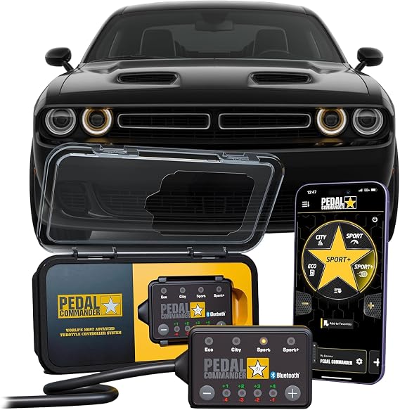PEDAL COMMANDER for Dodge Challenger 2008-2024 Throttle Response Controller - Plug-and-Play, 4 Driving Modes & App Control, Throttle Controller Performance Upgrades, Challenger Accessories