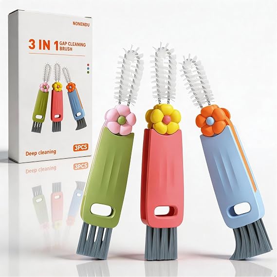 3 in 1 Cup Lid Cleaning Brush, Portable Cup Cleaner Brush, 2024 New Water Bottle Cleaner Brush, 3 in 1 Multifunctional Cleaning Brush for Home Kitchen Cleaning Tools(3PCS)