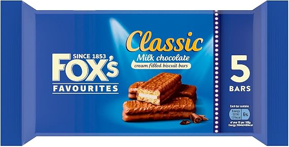 Fox's Favourites Classic Milk Chocolate Cream Filled Biscuit Bars 5 x 25g (125g)
