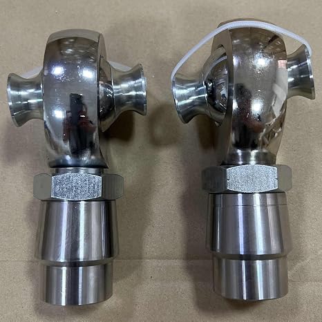 1 Pair 1.25'' Heim Joints Rod End Kit,1 1/4'' Right & Left Hand Thread Chromoly Joints Heat Treated Chromoly with Round Tube Adapter, High Misalignment Space(12 tpi & a 1 bore)