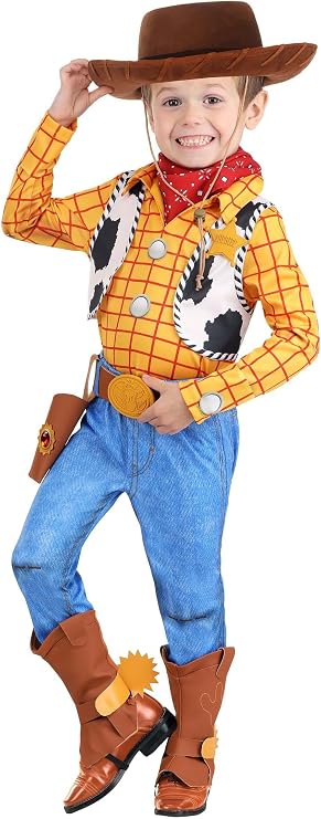 Disney Pixar Woody Toy Story Costume for Toddlers, Deluxe Toy Story Woody Halloween Outfit