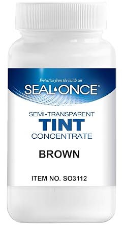 SEAL-ONCE Color Tints for Nano, Nano+Poly (Wood), Marine, Exotic & MSC formulations. Mix One Tint per Gallon. Tints are for use on Wood only. (Brown)