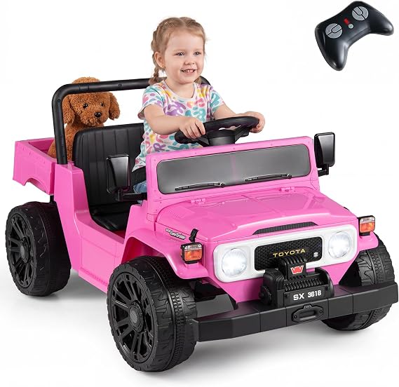Costzon 12V Licensed Toyota Ride On Truck W/Remote Control (Pink)