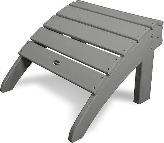 POLYWOOD Seashell Ottoman, Slate Grey