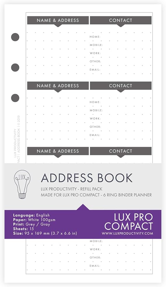 LUX COMPACT - Address book