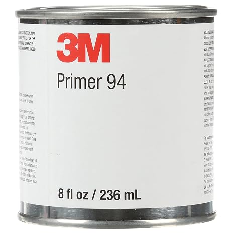 3M Tape Primer 94, Light Yellow, 1/2 Pint Can, Promotes Adhesion to Polyethylene, Polypropylene, ABS, PET/PBT Blends, Great for Automotive Detailing