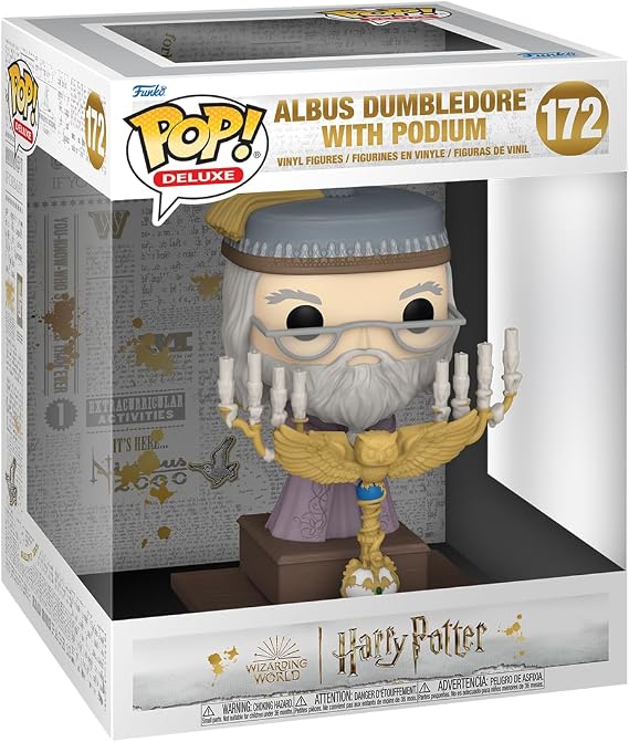 Funko POP! Harry Potter: Prisoner of Azkaban - Albus Dumbledore with Podium | Official Fantasy Merch - Collectable Vinyl Figurine for Shelf Display - Birthday Gift Idea for Fans and Collectors