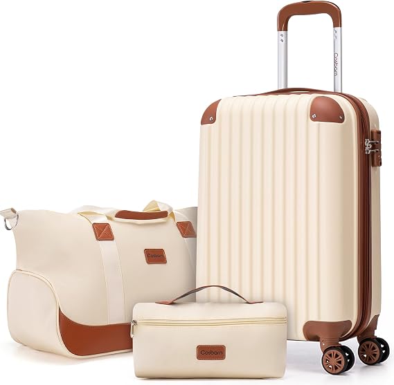 Cosbarn Carry On Luggage,3 Piece Luggage Set,22x14x9 Airline Approved