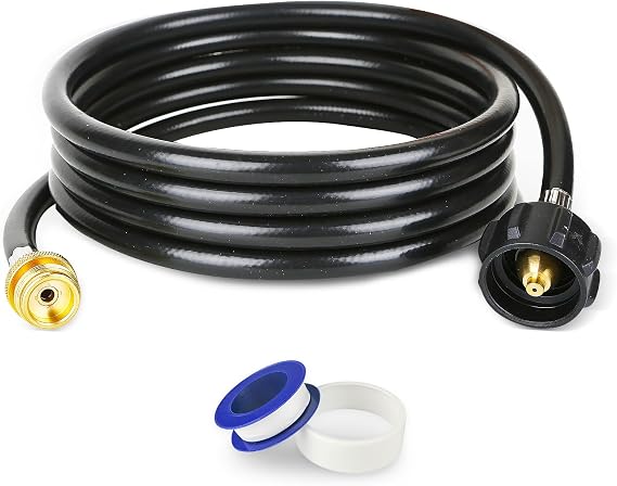GASPOWOR Propane Hose,8FT Propane Adapter Hose,Propane Tank Adapter 1lb to 20lb,Propane Converter Hose fit for Weber Q/Blackstone Grill/Mr Heater/Buddy Heater/Griddle/Coleman Stove