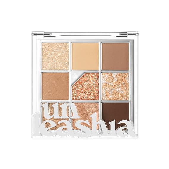 UNLEASHIA Glitterpedia Eyeshadow Palette, Matte, Shimmer & Glitter Shades, High Pigment Blendable Eye Makeup, Long-Lasting Korean Makeup, Vegan (NO.2 All of Brown)