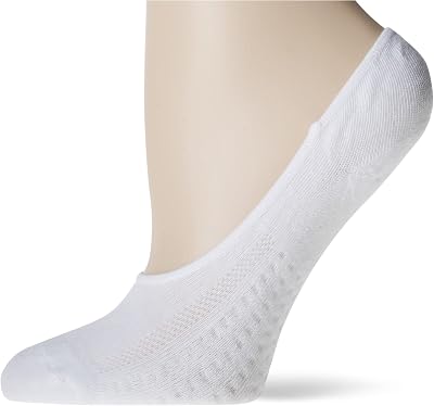 PEDS Womens Zoned Cushion Mid Cut No Show Socks, White 6 Pairs, Shoe Size: 8-12