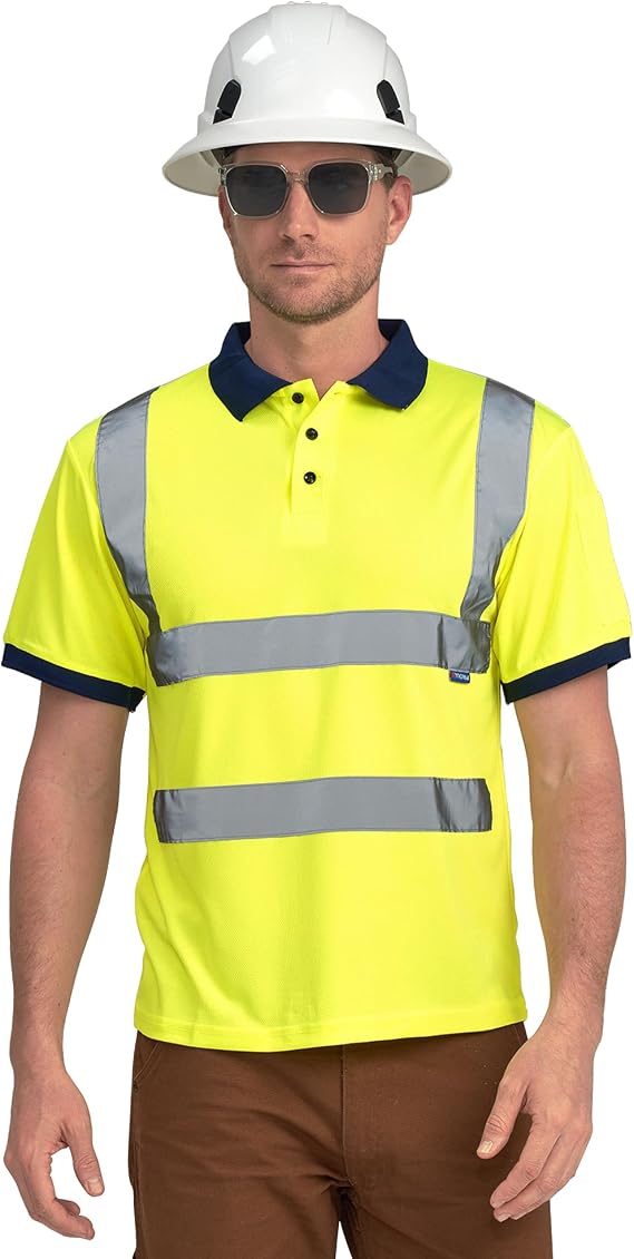 AYKRM High Visibility Security Polo Shirts neon Construction Work Shirts