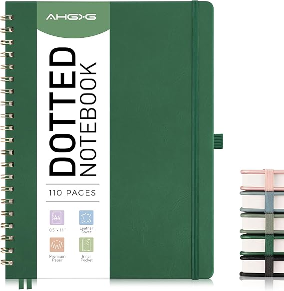 AHGXG Dotted Journal, 110 Pages, A4 (8.5" x 11")