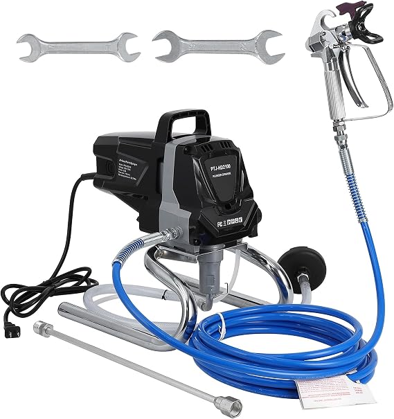 Airless Paint Sprayer for Home DIY - 3000Psi,1010W Lightweight Electric Spray Gun, 20" Extension Pole, for Indoor/Outdoor Walls, Fences & Furniture
