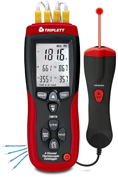 Triplett TMP74 Thermocouple Datalogger Plus IR Thermometer