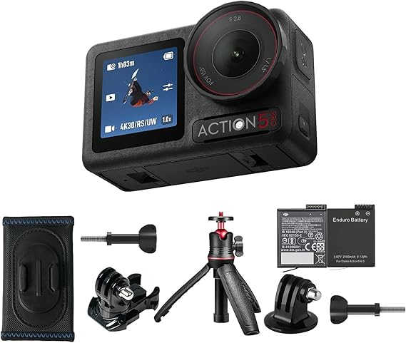 DJI Osmo Action 5 Pro Hiking Bundle, Waterproof Action Camera | 1/1.3" Sensor, 4K/120fps Video, Subject Tracking, Stabilization, 8h Extended Battery Life w/ 2 Batteries, Hiking Accessories